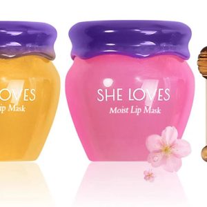 2PCS Lip Mask Overnight, Honey&Sakura Day and Night Repair Sleeping Lip Balm, Fade Lip Lines Bee Balm, Hydrating &Prevention Dry and Crack Lip Scrubs Exfoliator
