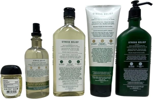 Bath & Body Works Aromatherapy Stress Relief Eucalyptus Spearmint Gift Set Body Lotion - Body Wash + Foam Bath - Body Cream - Essential Oil Mist - Hand Gel - with a Himalayan Salts Springs Sample Soap - Image 7