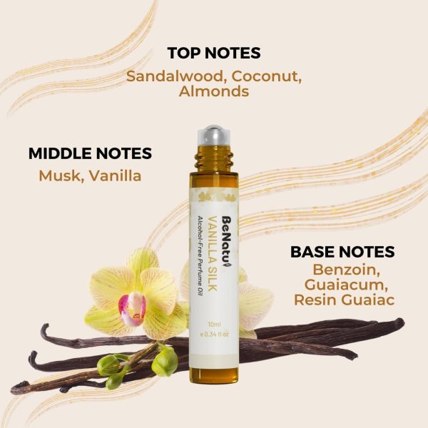 benatu Vanilla Perfume Oil Roll On for Women, Alcohol Free Eau de Parfum,Travel Size Essential Oil Body Fragrance, Long Lasting, Sweet Woody Scent, 10 ml - Image 4