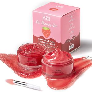 Lip Balm & Moisturizer Set, Lip Scrub & Lip Sleeping Mask- Overnight Treatment Lip Care Products | Moisturize & Nourish, Dry Cracked Lips, Intense Hydration with Vitamin C