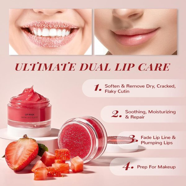 Lip Balm & Moisturizer Set, Lip Scrub & Lip Sleeping Mask- Overnight Treatment Lip Care Products | Moisturize & Nourish, Dry Cracked Lips, Intense Hydration with Vitamin C - Image 3