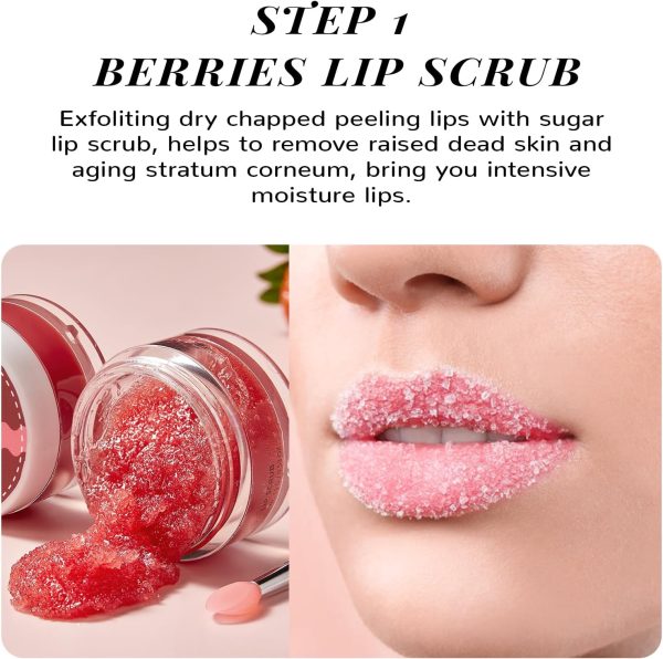 Lip Balm & Moisturizer Set, Lip Scrub & Lip Sleeping Mask- Overnight Treatment Lip Care Products | Moisturize & Nourish, Dry Cracked Lips, Intense Hydration with Vitamin C - Image 4