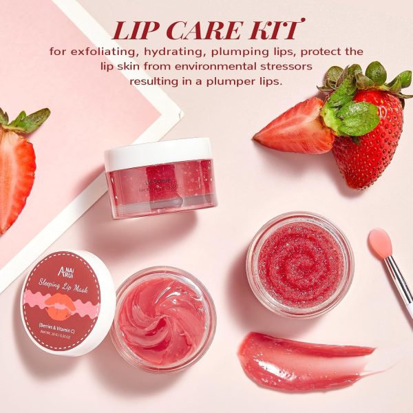 Lip Balm & Moisturizer Set, Lip Scrub & Lip Sleeping Mask- Overnight Treatment Lip Care Products | Moisturize & Nourish, Dry Cracked Lips, Intense Hydration with Vitamin C - Image 7