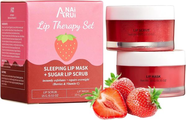 Lip Balm & Moisturizer Set, Lip Scrub & Lip Sleeping Mask- Overnight Treatment Lip Care Products | Moisturize & Nourish, Dry Cracked Lips, Intense Hydration with Vitamin C - Image 9