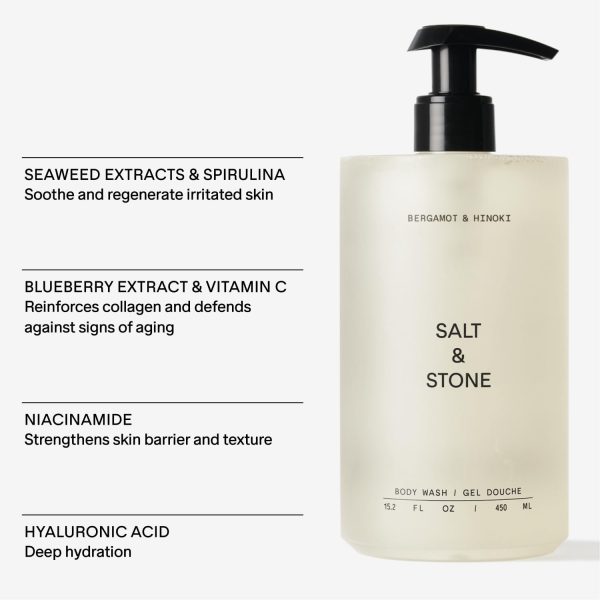 Salt & Stone Antioxidant-Rich Body Wash | Cleanse, Nourish & Soften Skin with Niacinamide & Hyaluronic Acid | Free From Parabens, Sulfates & Phthalates - Image 4